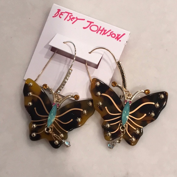 Betsey Johnson butterfly hook earrings - Picture 4 of 4